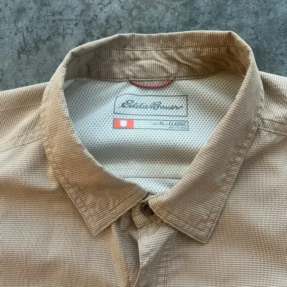 Eddie Bauer Sport Shop Fishing Shirt XL Tan Gorpcore Utility Vent - Picture 5 of 11